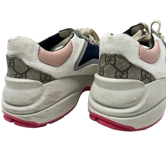 Gucci Rhyton GG Canvas Multi Monogram Low Top Sneakers Runners Size 38.5 - Picture 8 of 14
